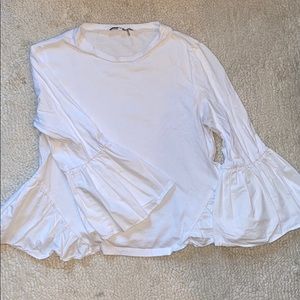 Bell sleeve white blouse